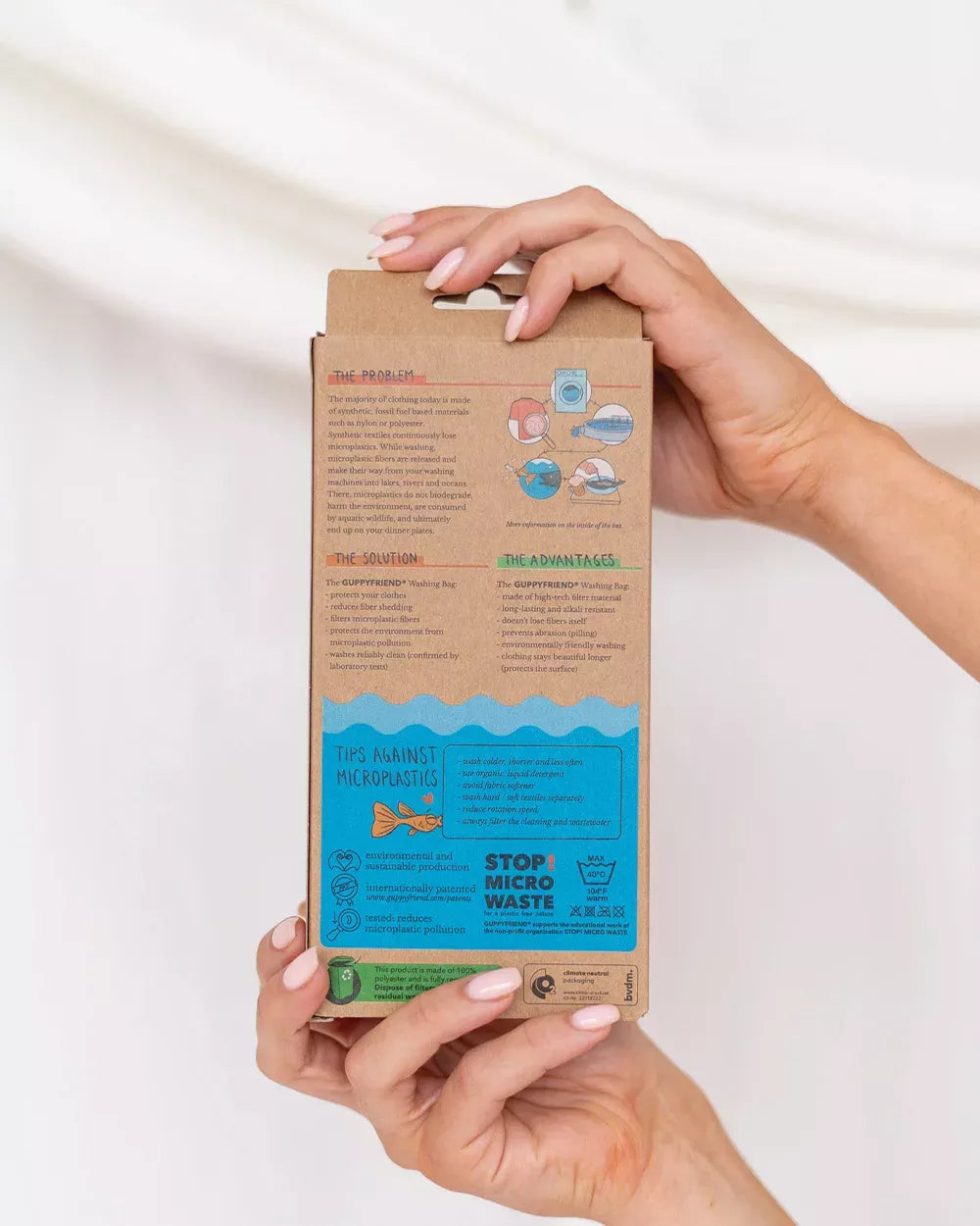 Waszak tegen microplastics – Guppyfriend