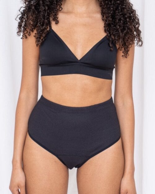 Hoog model rib menstruatie onderbroek voor dames – comfortabel, stijlvol en lekvrij